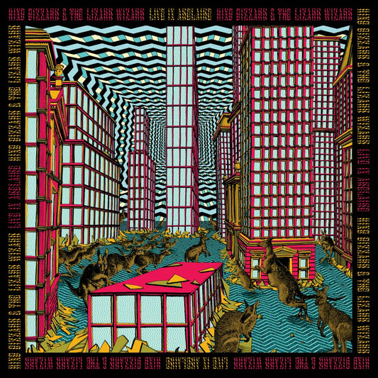 the album cover for King Gizzard & The Lizard Wizard - Live In Adelaide (Fuzz Club) [Colored Vinyl] (Wht)