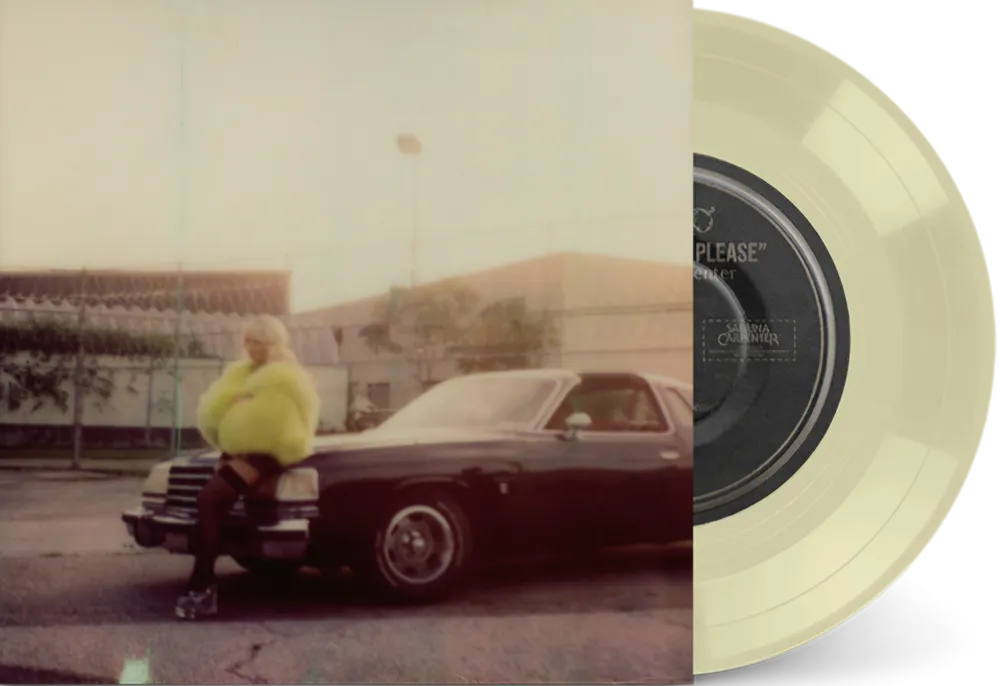 the album cover for Sabrina Carpenter - Please Please Please [Indie Exclusive Day Glow 7inch Single]