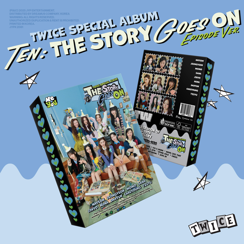 the album cover for TWICE - Ten: The Story Goes On [Episode Ver.]