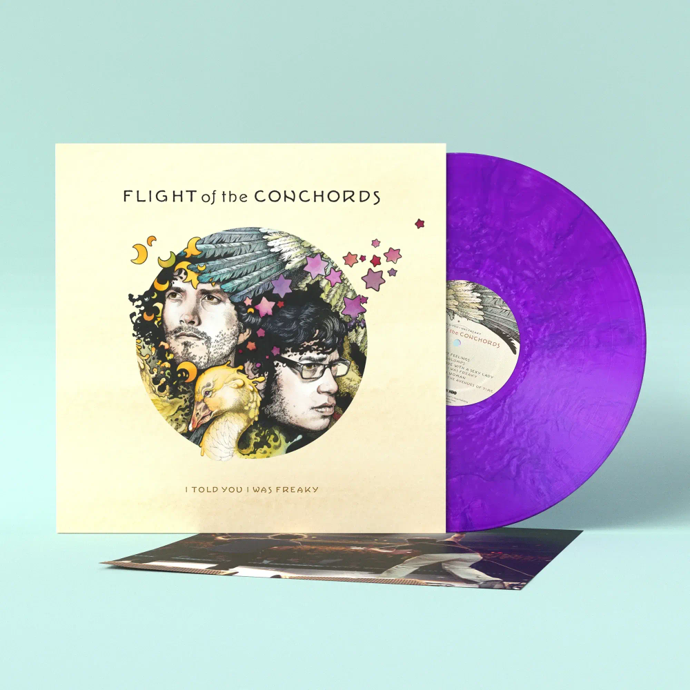 the album cover for Flight Of The Conchords - I Told You I Was Freaky [Indie Exclusive Metallic Purple] 