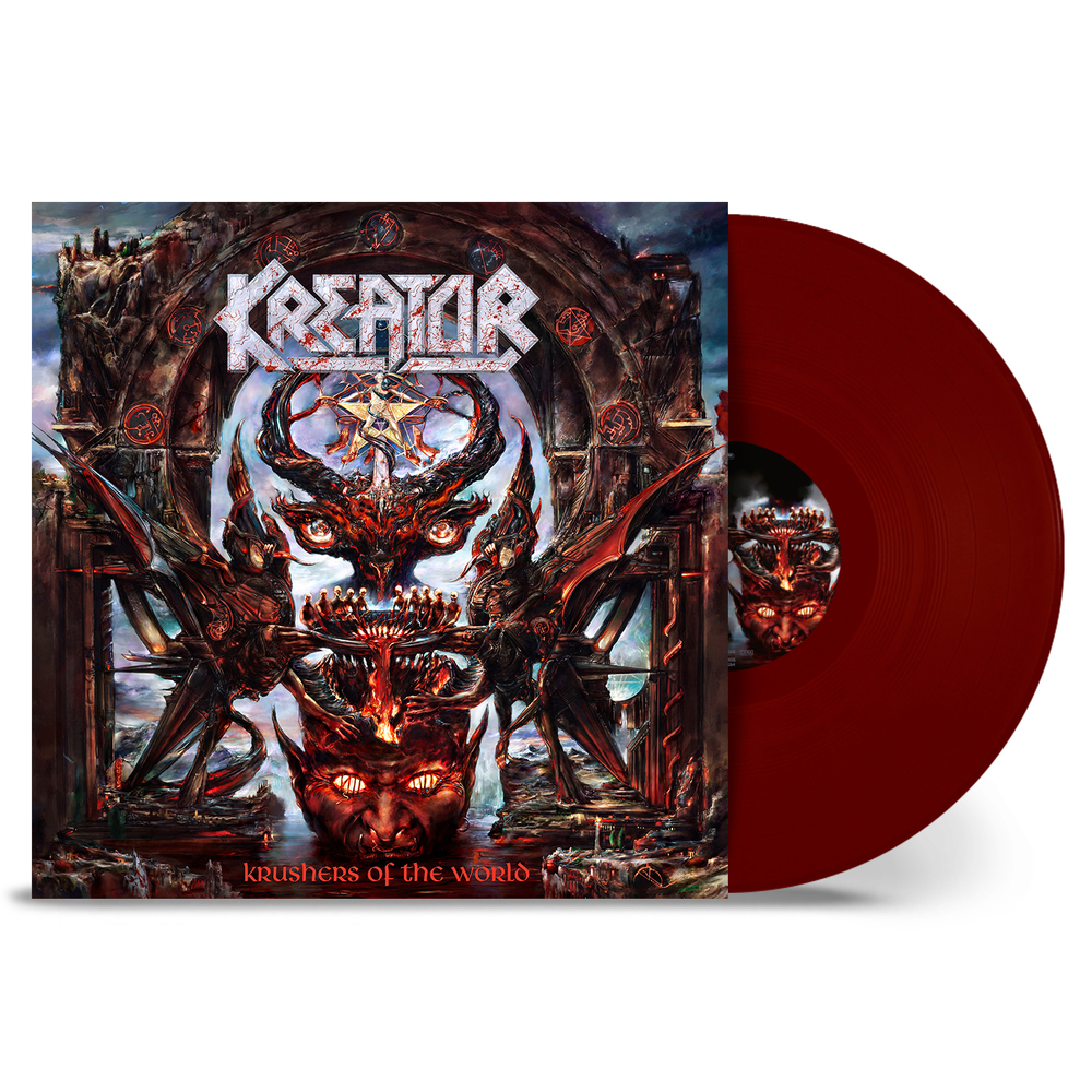 the album cover for Kreator - Krushers Of The World [Indie Exclusive Dark Red]