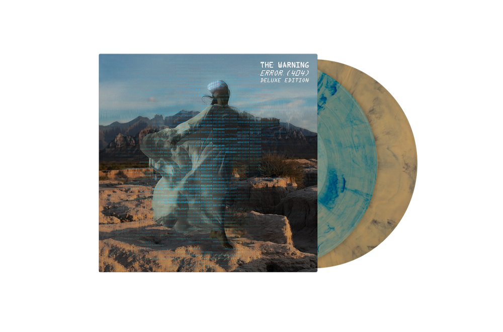 the album cover for The Warning - ERROR (404) - Deluxe Edition [Custard/Black Wave/Coastal Blue]