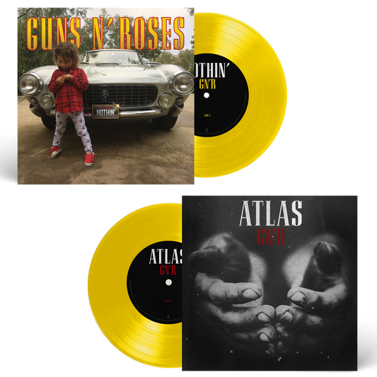 the album cover for Guns N' Roses - Nothin' / Atlas [Canary Yellow 7" Single]