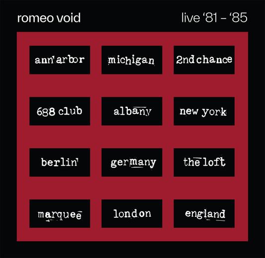 the album cover for Romeo Void - The Best Of Romeo Void Live '81-'85 [RSD 2026]