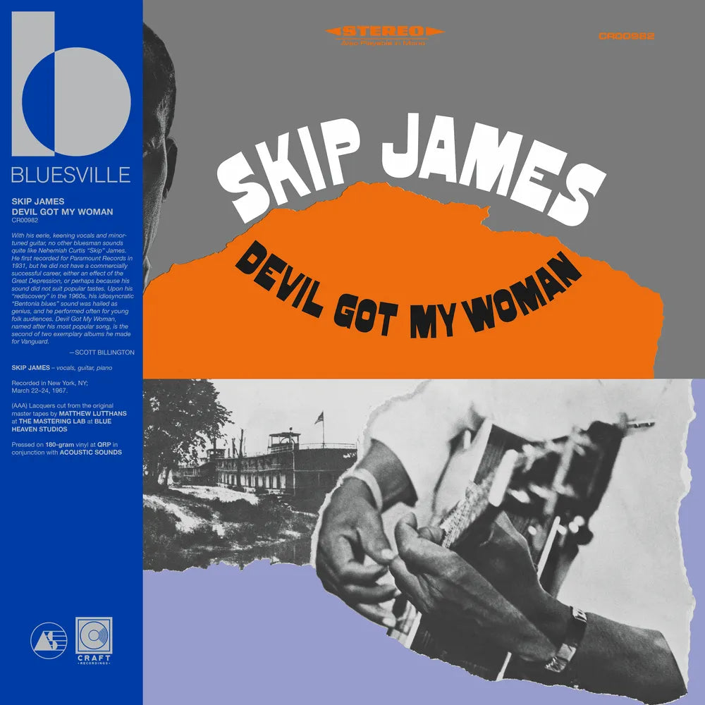 the album cover for Skip James - Devil Got My Woman - 2026 Bluesville [180g with tip-on jacket + obi]