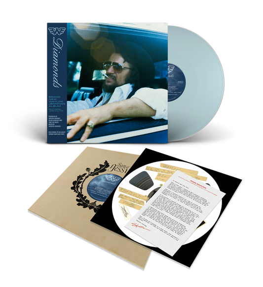 the album cover for Waylon Jennings - Diamonds [Indie Exclusive Baby Blue]