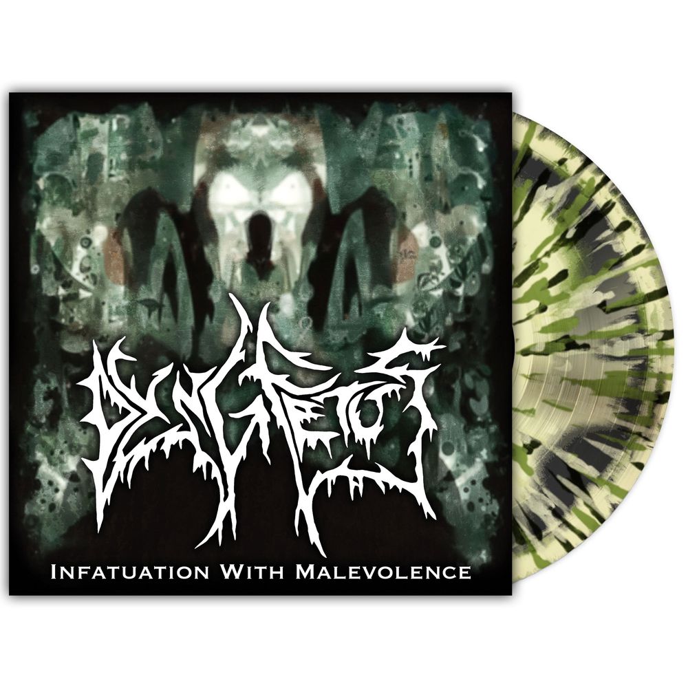 the album cover for Dying Fetus - Infatuation With Malevolence - [3 Color Merge with Splatter]
