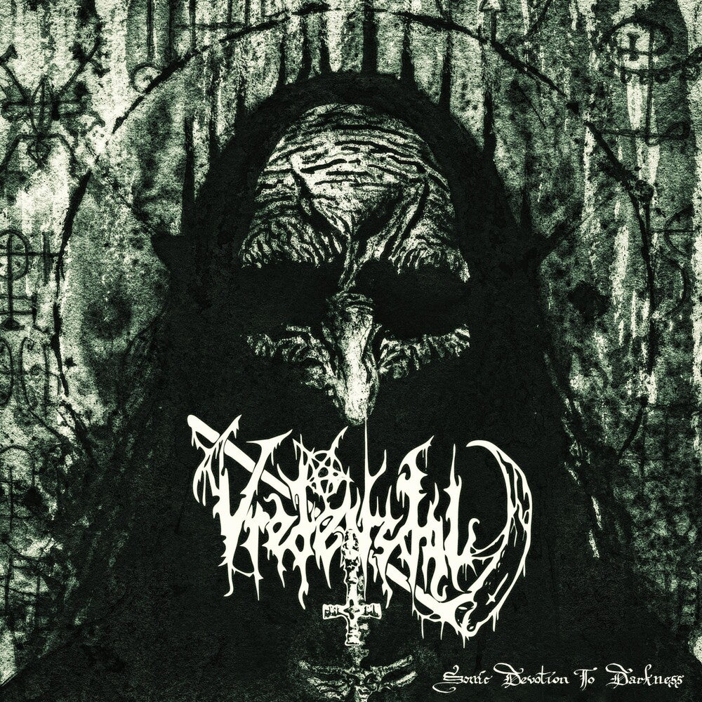 the album cover for Vredensdal - Sonic Devotion To Darkness [Clear Vinyl] (Grn) [Limited Edition]