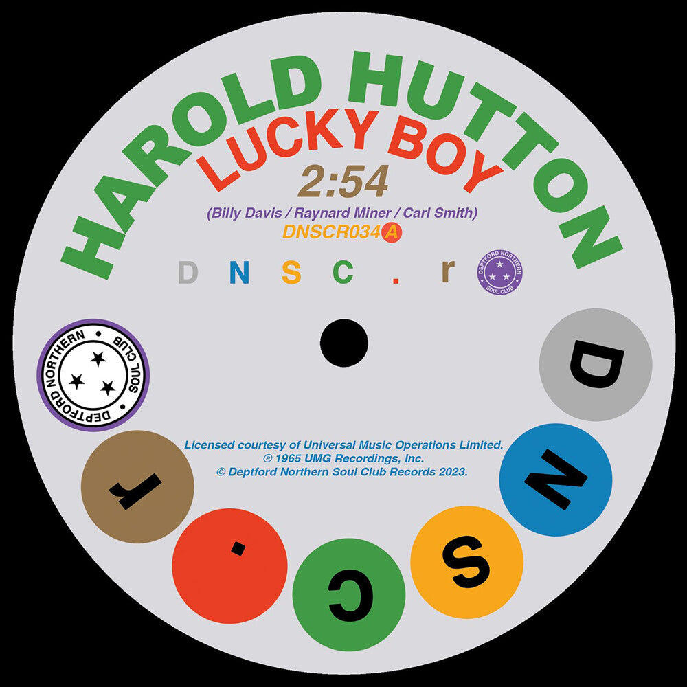 the album cover for Harold Hutton - Lucky Boy/Thinkin' About You