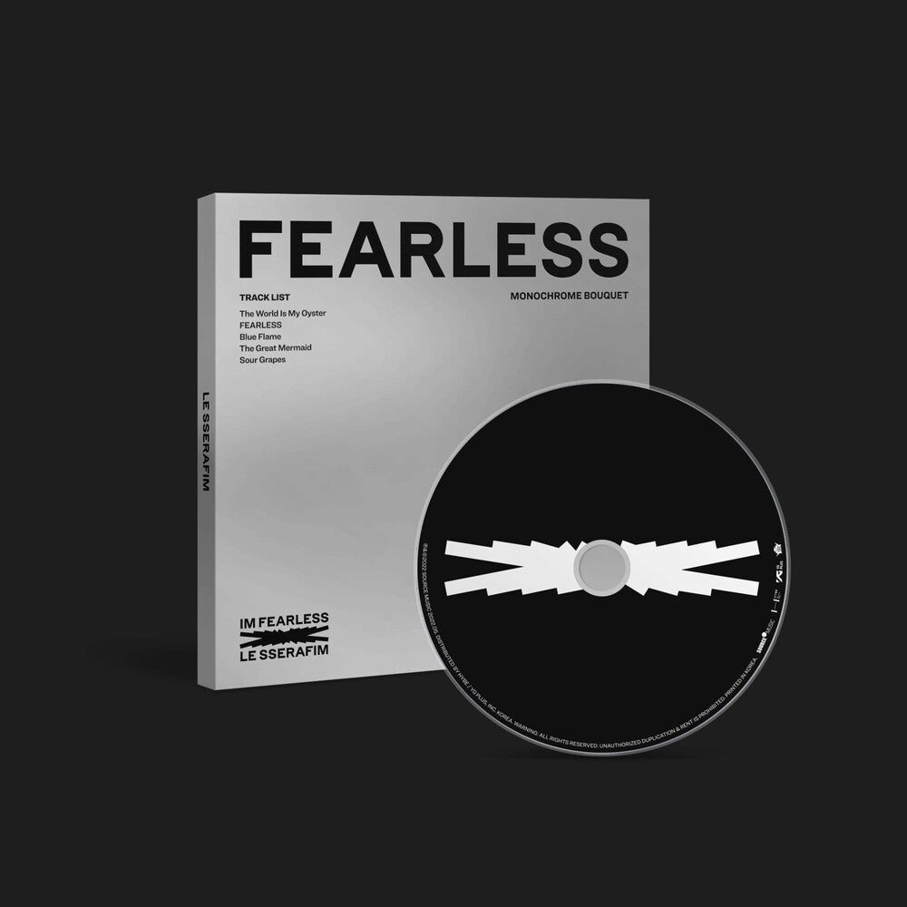 the album cover for LE SSERAFIM - 1st Mini Album 'fearless' [Monochrome Bouquet Ver]