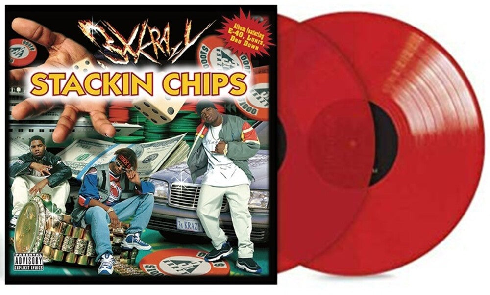 the album cover for 3X Krazy - Stackin Chips - Red [Colored Vinyl] (Red)
