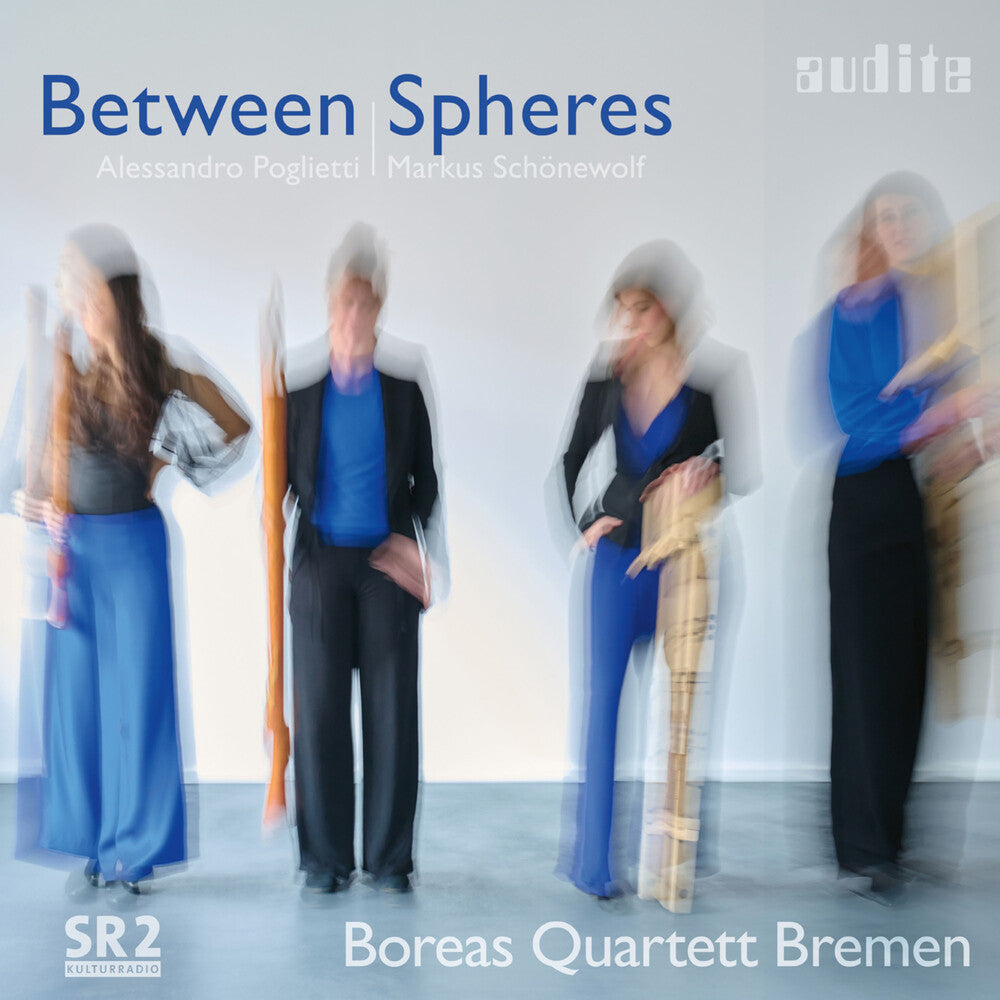 the album cover for Poglietti / Schonewolf / Boreas Quartett Bremen - Between Spheres