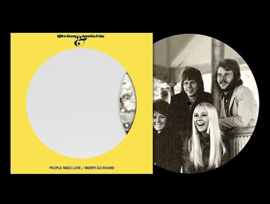 the album cover for ABBA - People Need Love / Merry-Go-Round (Pict) (Hol)