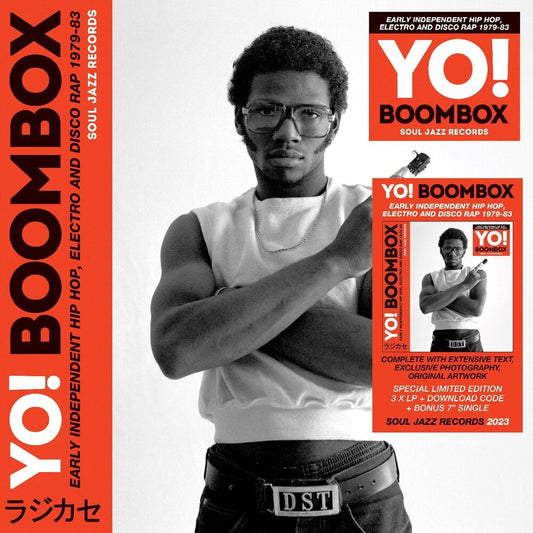 the album cover for Soul Jazz Records - Yo! Boombox - Early Independent Hip Hop Electro
