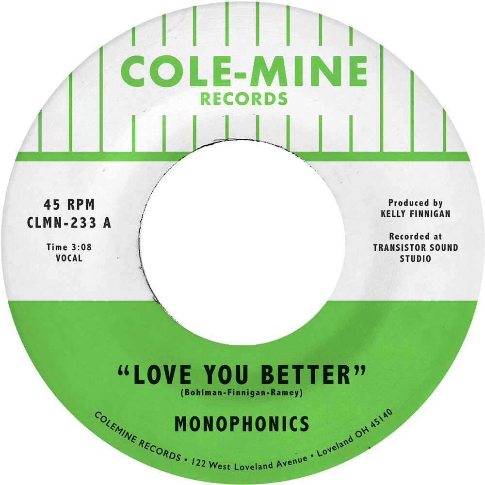 the album cover for Monophonics & Kelly Finnigan - Love You Better / The Shape Of My Teardrops [Colored Vinyl]