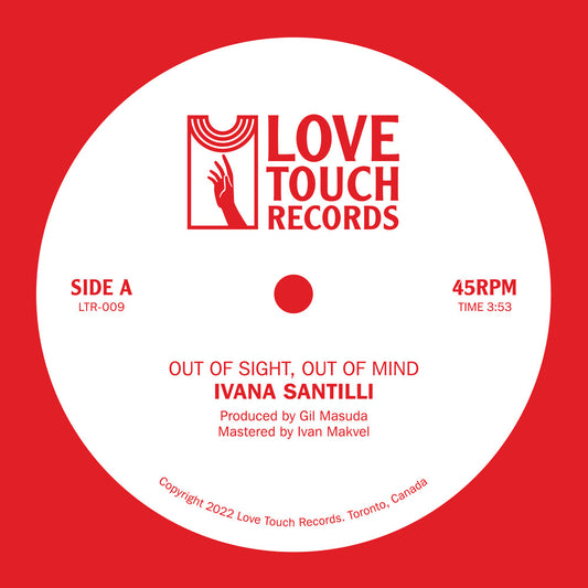 the album cover for Ivana Santilli - Out Of Sight, Out Of Mind B/W Air Of Love