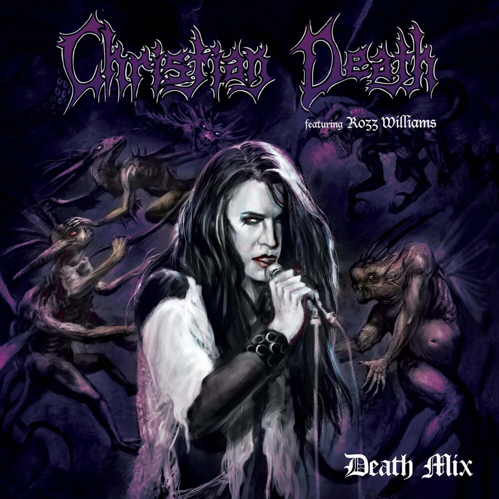 the album cover for Christian Death - Death Mix - Purple/Black Splatter (Blk) [Colored Vinyl]