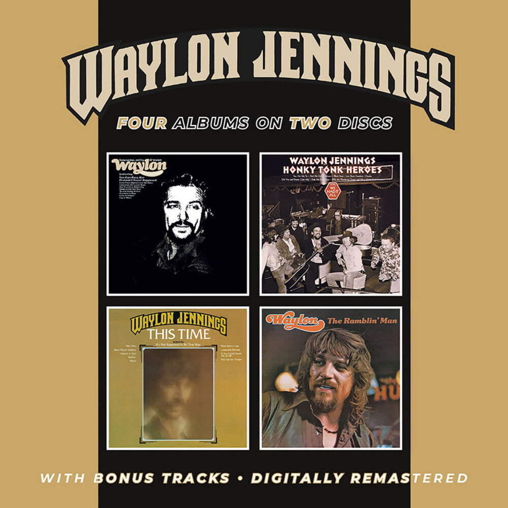 the album cover for Waylon Jennings - Lonesome On'ry & Mean / Honky Tonk Heroes / This