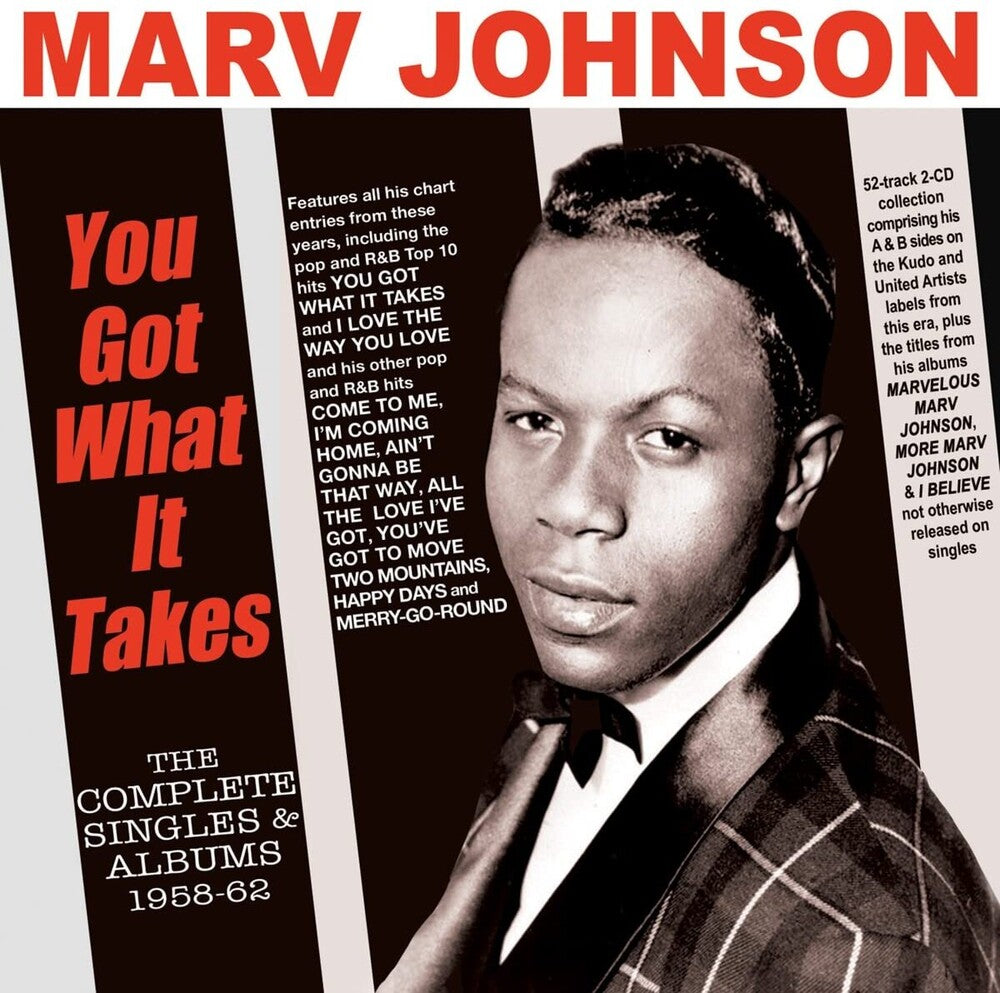 the album cover for Marv Johnson - You Got What It Takes: The Complete Singles &