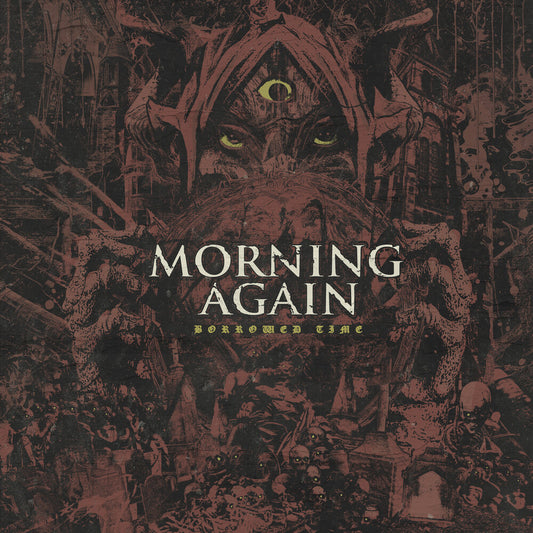 the album cover for Morning Again - Borrowed Time - Yellow & Black Smoke Colored Vinyl