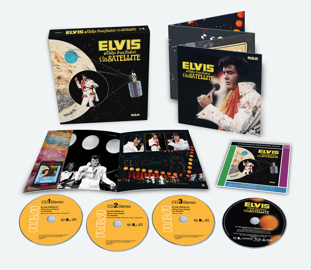 the album cover for Elvis Presley - Aloha From Hawaii Via Satellite [CD/Blu-ray Box Set]