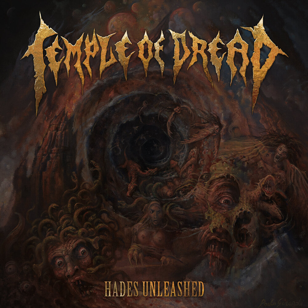 the album cover for Temple Of Dread - Hades Unleashed