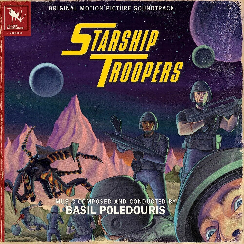 the album cover for Basil Poledouris - Starship Troopers [Deluxe Edition] (Original Motion Picture Soundtrack) [2LP]