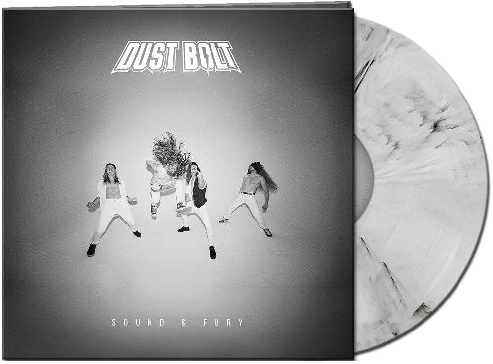 the album cover for Dust Bolt - Sound & Fury [White/Black Marbled LP]