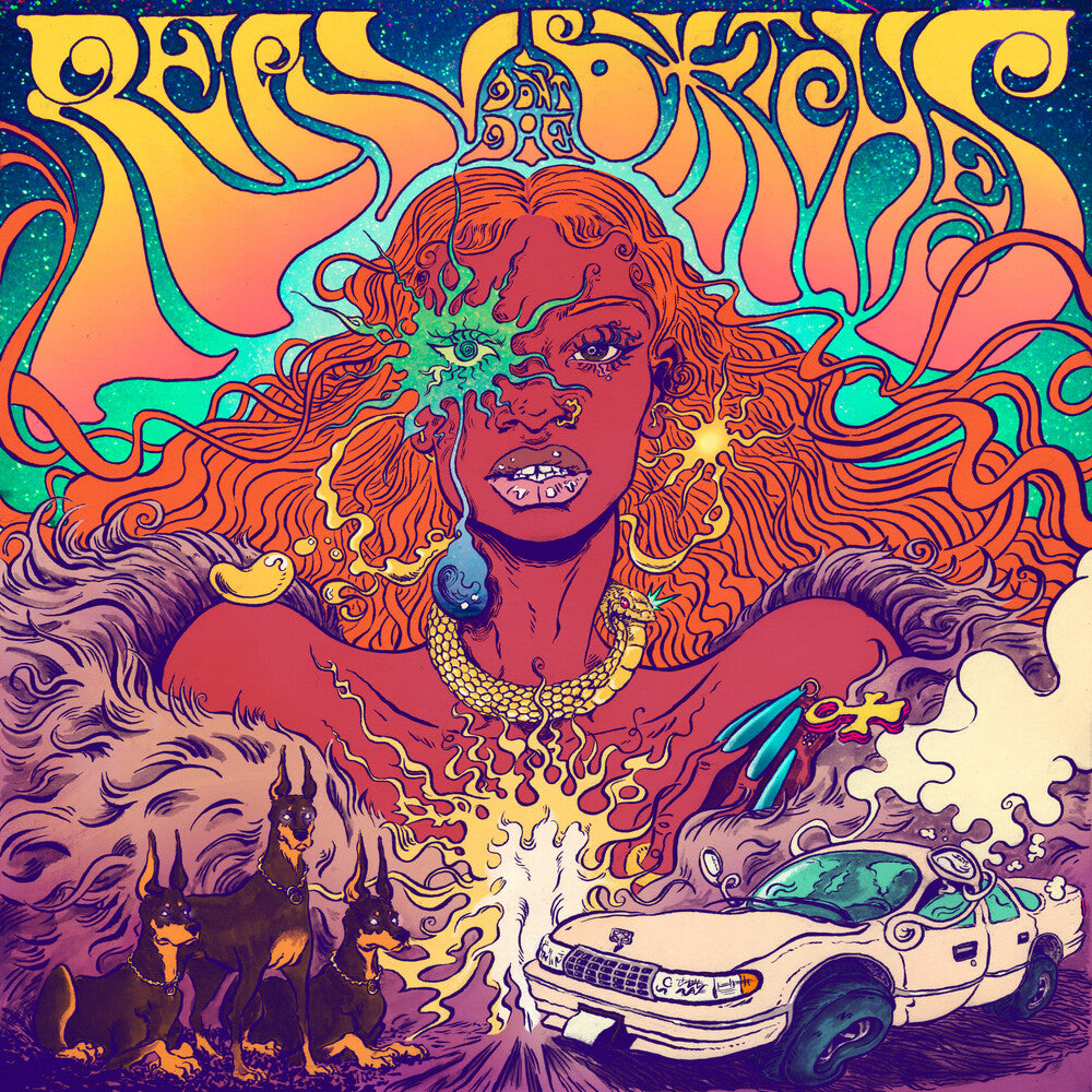 the album cover for Kari Faux - Real B-Tches Don't Die! - Neon Violet [Colored Vinyl]
