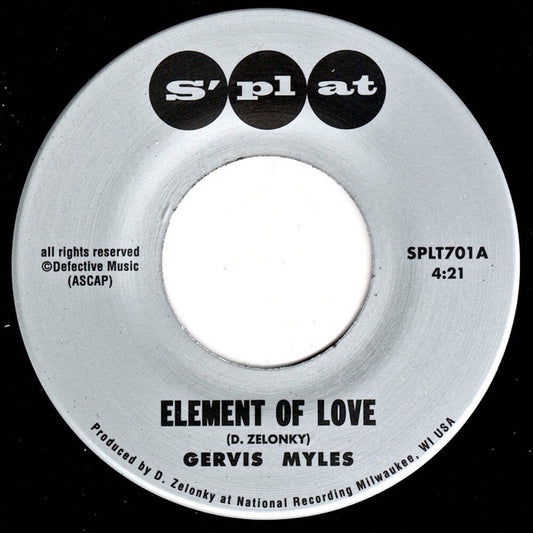 the album cover for Gervis Myles  / Suite Crude Revue - Element Of Love B/W I'm Thirsty