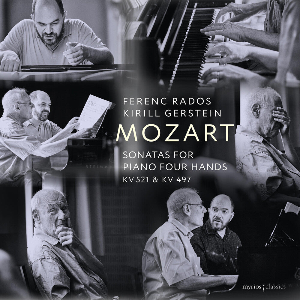 the album cover for Mozart / Gerstein / Rados - Sonatas For Piano Four Hands, K. 521 & 497
