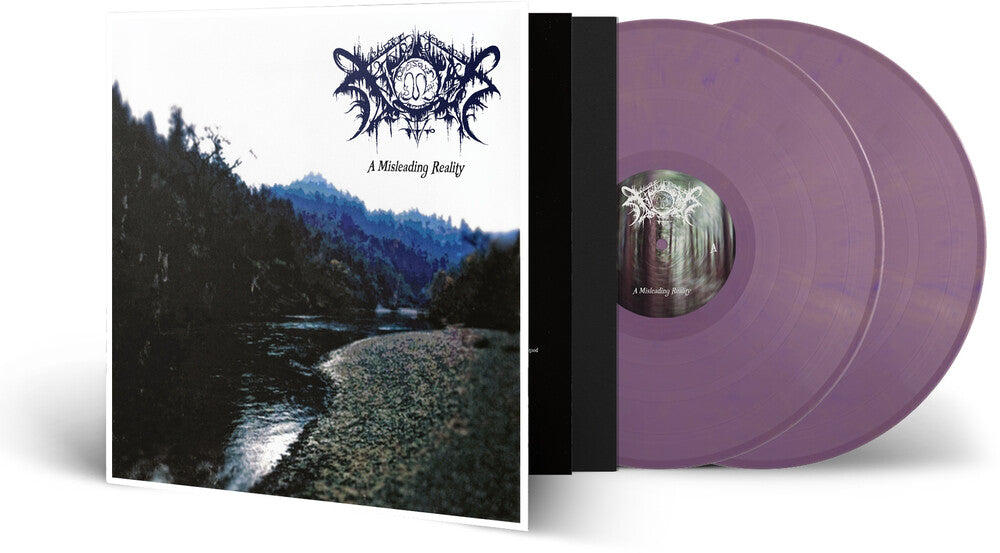 the album cover for Xasthur - Misleading Reality - Gold/Purple Marble [Colored Vinyl]