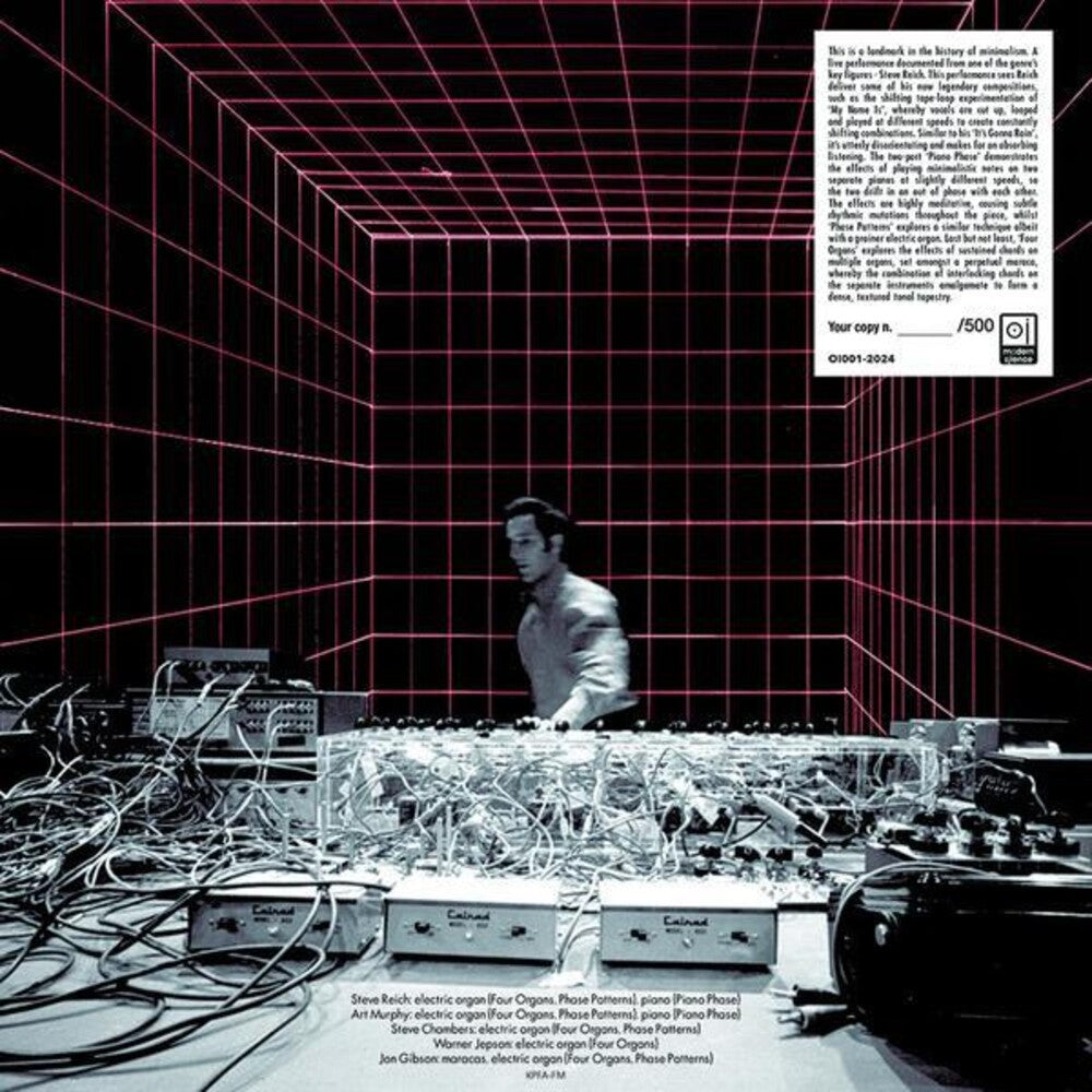 the album cover for Steve Reich - Live At Berkeley University Museum July 11th 1970