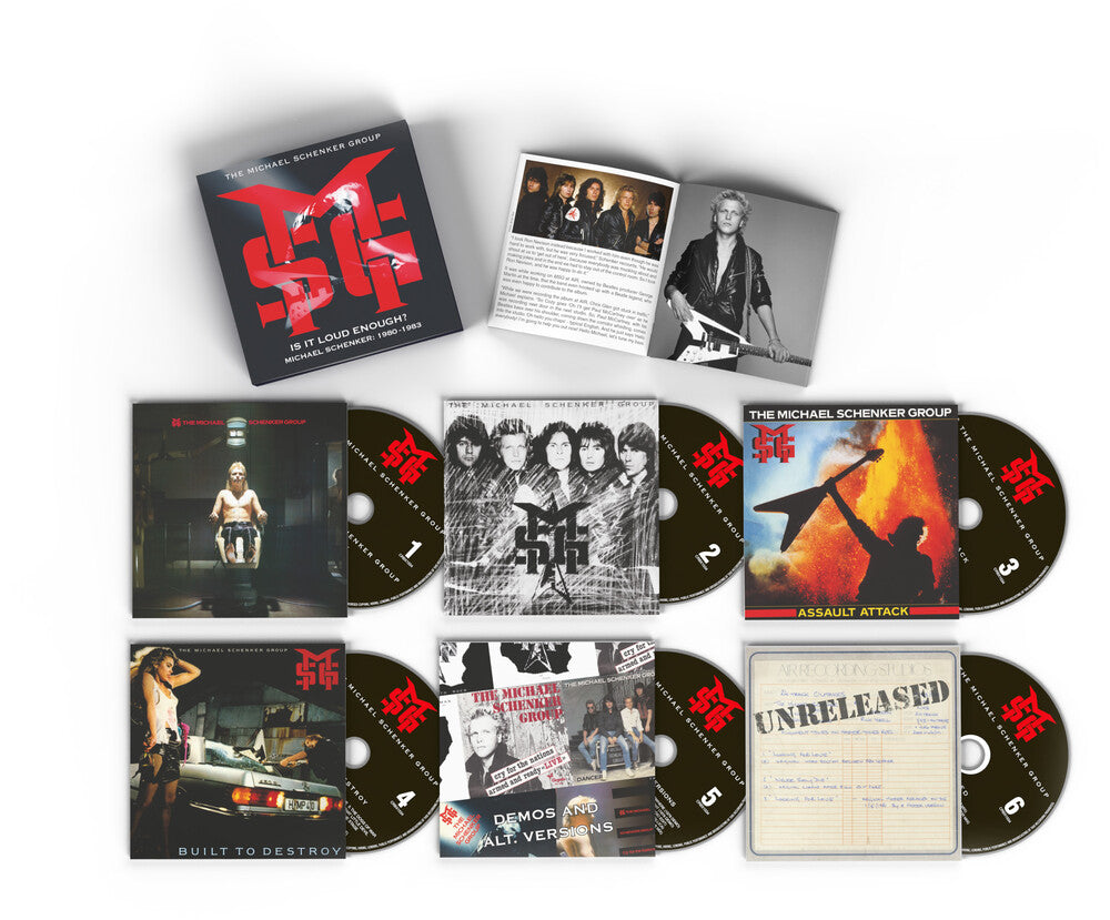 the album cover for Michael Schenker Group - Is It Loud Enough? Michael Schenker 1980-1983