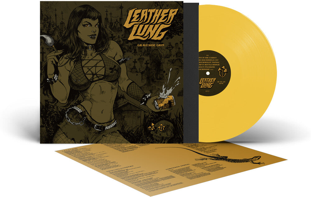 the album cover for Leather Lung - Graveside Grin - Sold Yellow [Colored Vinyl] (Ylw)