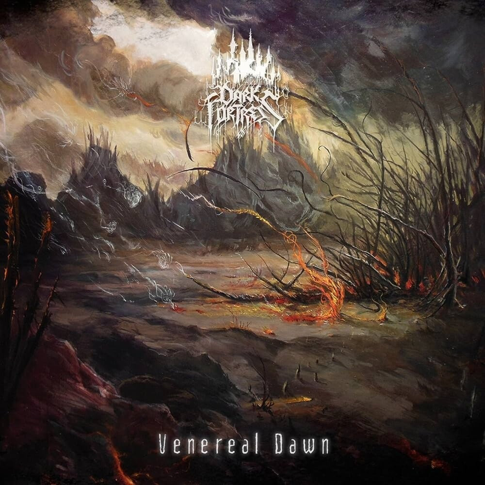 the album cover for Dark Fortress - Venereal Dawn [Colored Vinyl] (Gate) [Limited Edition] (Red) (Wht)