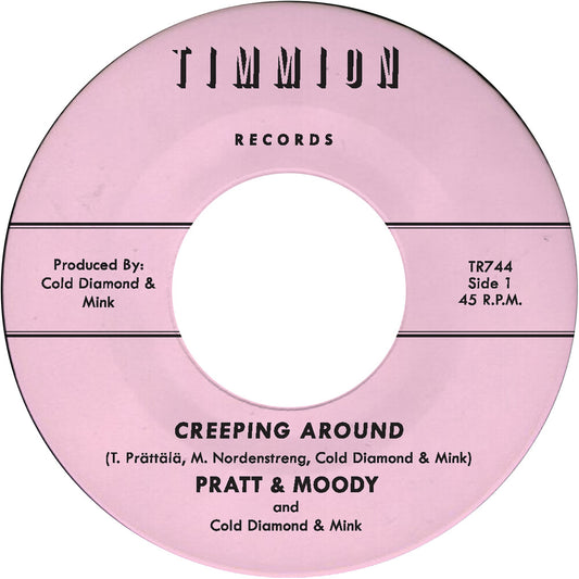 the album cover for Pratt & Moody & Cold Diamond & Mink - Creeping Around (Blk)