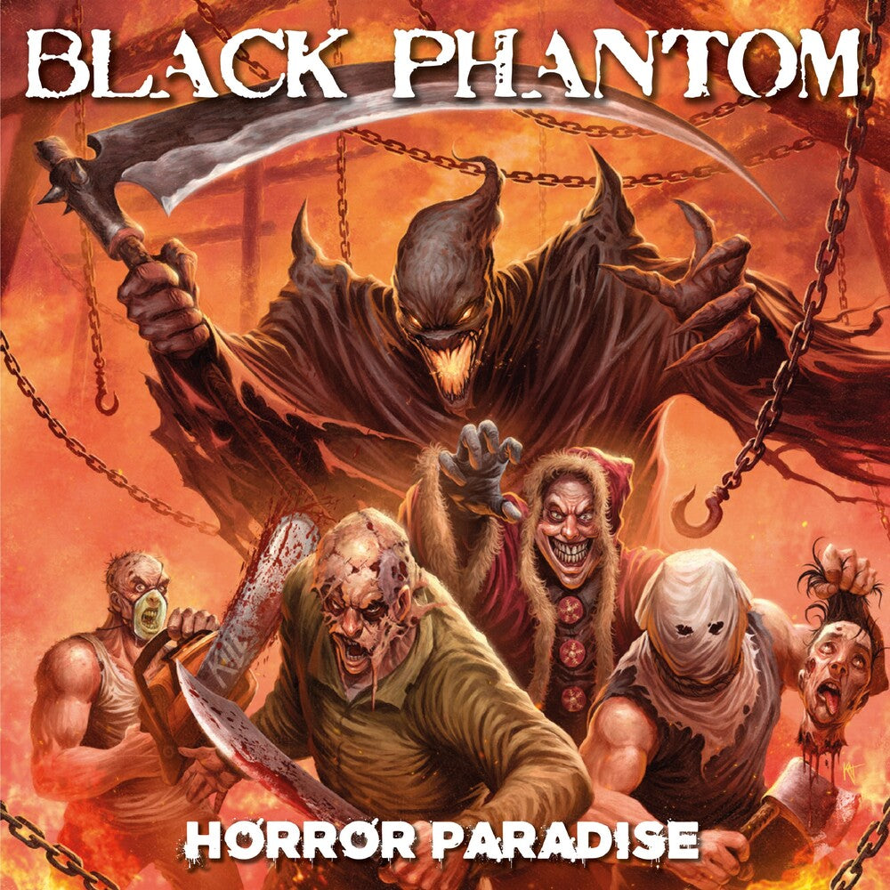 the album cover for Black Phantom - Horror Paradise