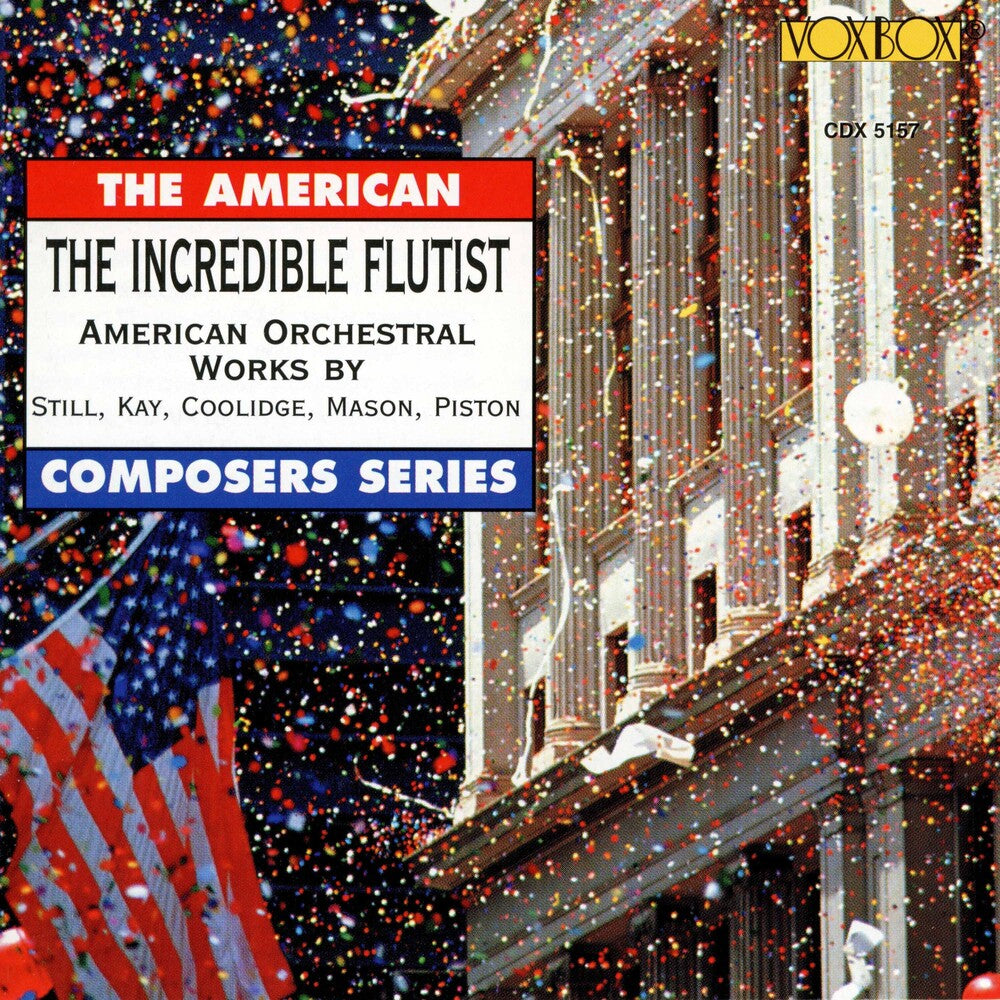 the album cover for American Orchestral Works - Incredible Flutist