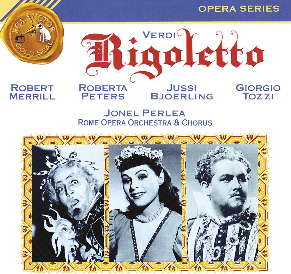 the album cover for Robert Merrill - Rigoletto