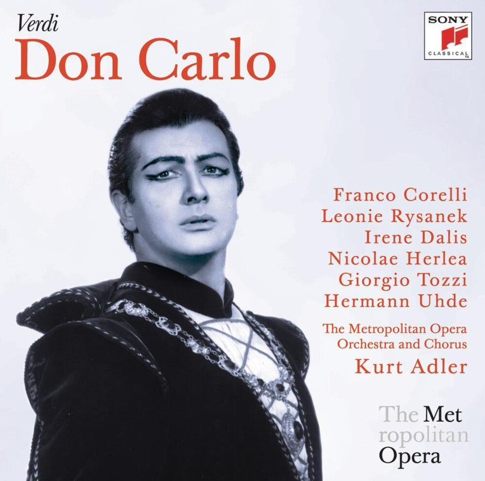 the album cover for Verdi / Adler / Rysanek / Dalis / Corelli / Tozzi - Don Carlo (Metropolitan Opera)