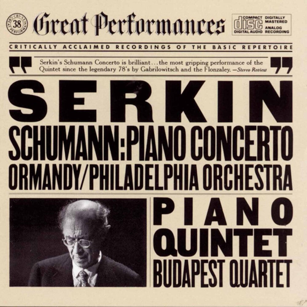 the album cover for Rudolf Serkin - Schumann- Piano Concerto - Serkin - Ormandy