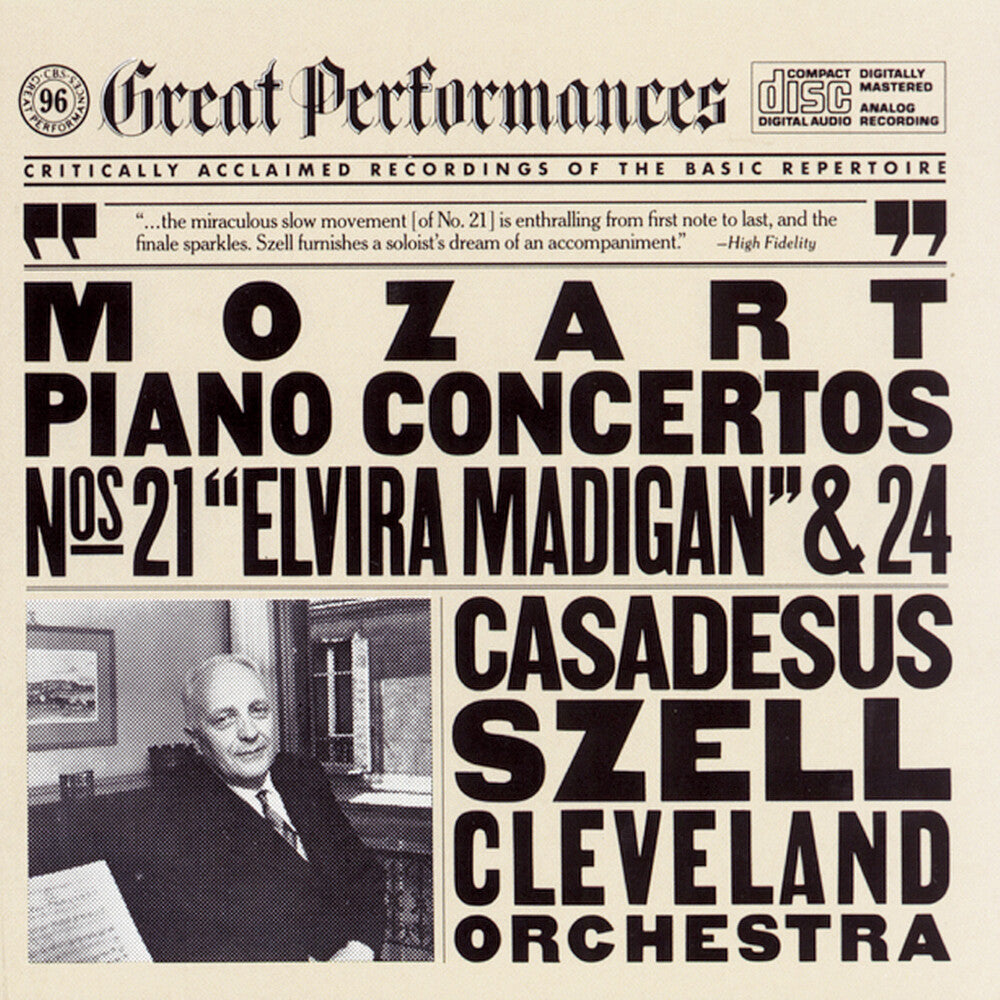 the album cover for ROBERT CASADESUS - Piano Concerti 21 & 24