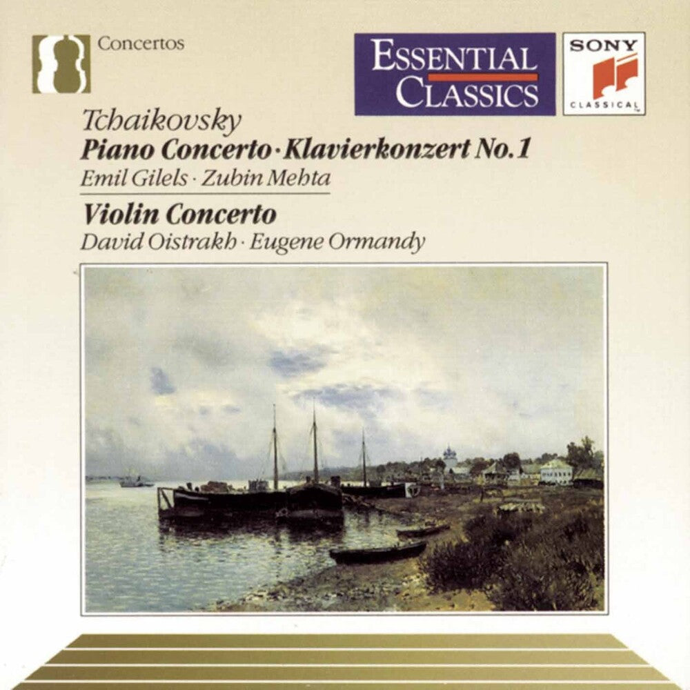 the album cover for Eugene Ormandy - Tchaikovsky: Piano & Violin Concertos - Gilels - Oistrakh