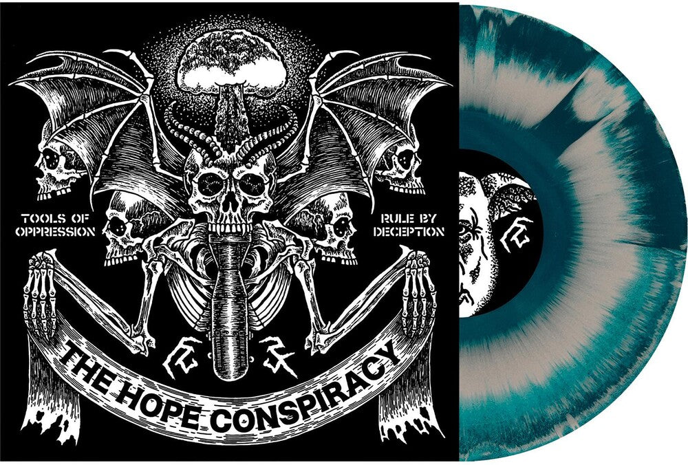 the album cover for Hope Conspiracy - Tools Of Oppression / Rule By Deception [Silver / Blue Mix LP]