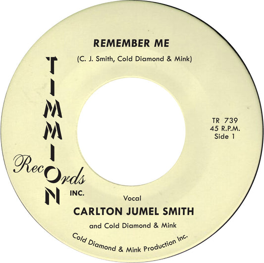 the album cover for Carlton Smith  Jumel / Cold Diamond & Mink - Remember Me