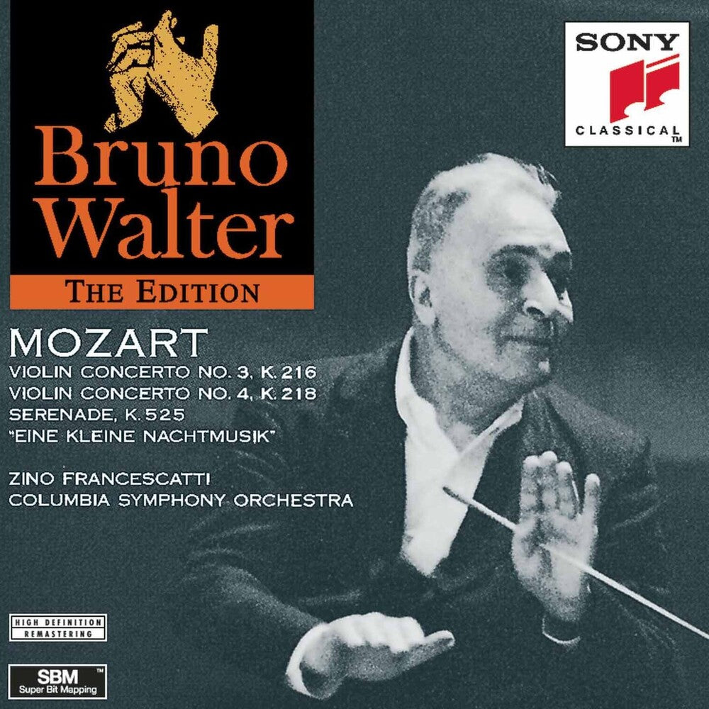 the album cover for Bruno Walter - Mozart: Violin Concertos, K.216 &amp; 218; Eine Kleine Nachtmusik; Serenade, K.525