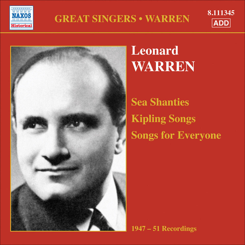 the album cover for LEONARD WARREN - Sea Shanties Kipling Songs