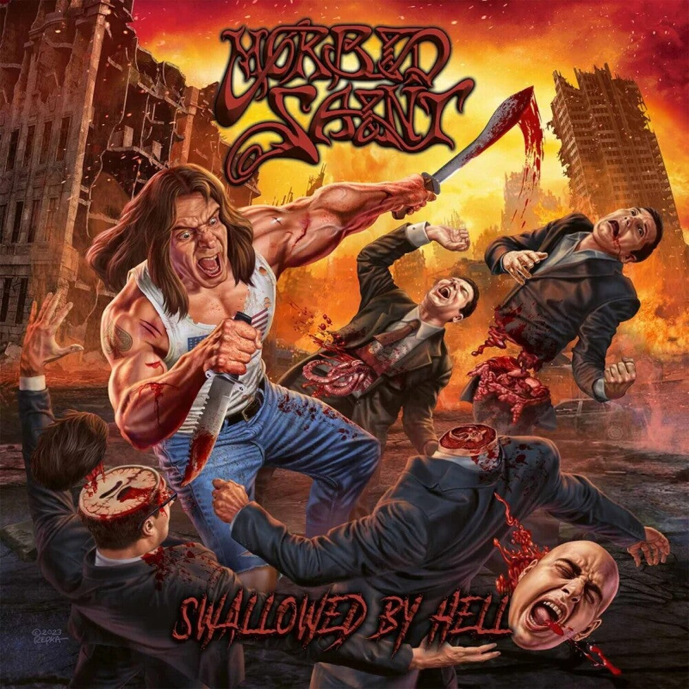 the album cover for Morbid Saint - Swallowed By Hell - Yellow [Colored Vinyl] (Ylw)