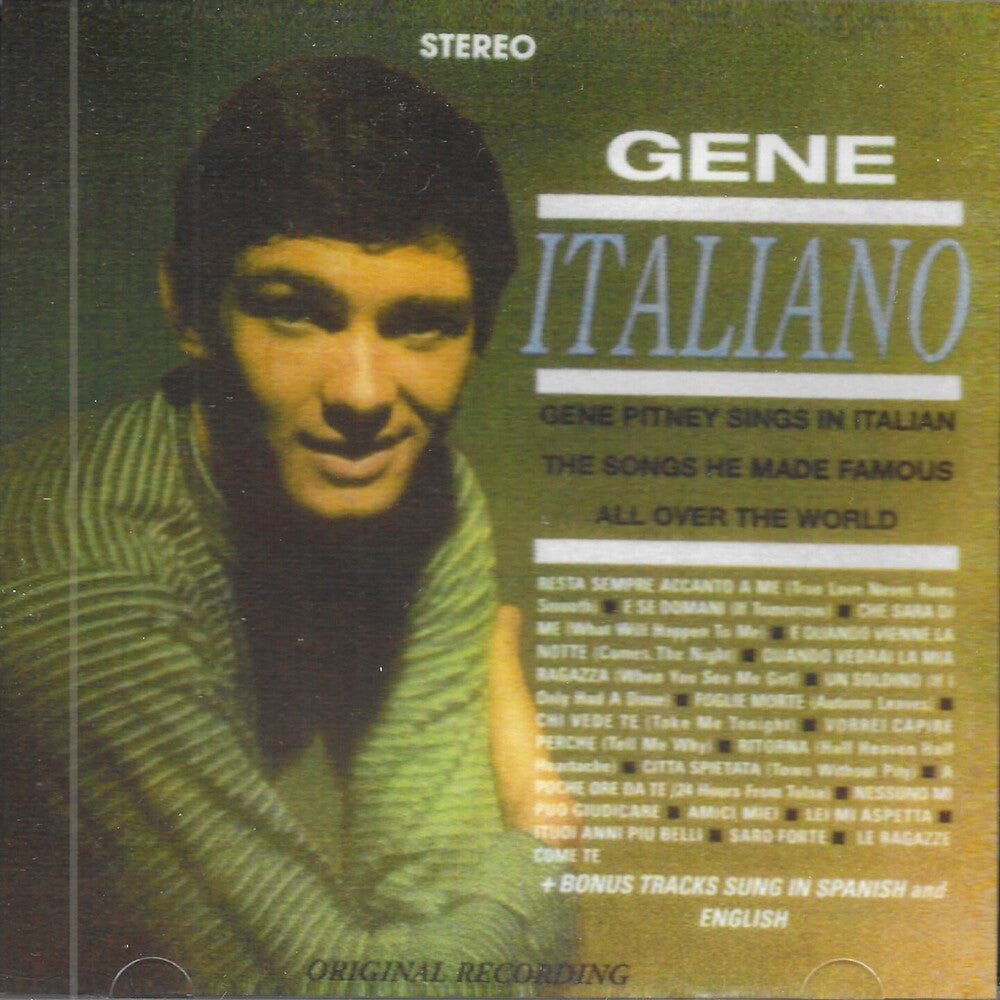 the album cover for Gene Pitney - Italiano: Gene Pitney Sings In Italian The Songs